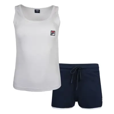 Fila SET TANK IN JERSEY SHORT PANTS IN FRENCH TERRY Női pizsama, fehér, méret