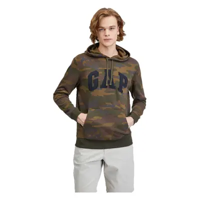 GAP V-PRINTED HERITAGE LOGO PO Férfi pulóver, khaki, méret