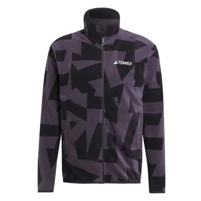 adidas TERREX MULTI PRINTED FULL-ZIP FLEECE Férfi outdoor kabát, fekete, méret