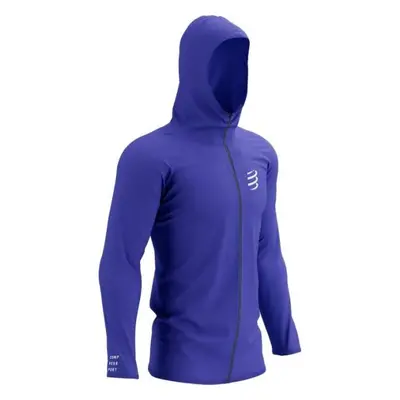 Compressport 3D THERMO SEAMLESS HOODIE ZIP Férfi sportos pulóver, kék, méret