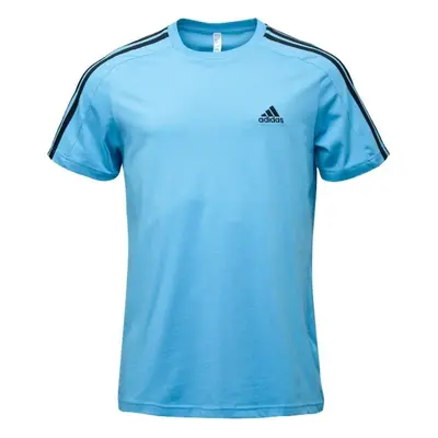 adidas ESSENTIALS SINGLE JERSEY 3-STRIPES Férfi póló, kék, méret