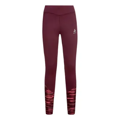 Odlo ESSENTIAL SOFT PRINT Női legging futáshoz, bordó, méret