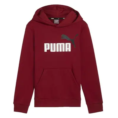 Puma ESS + COL BIG LOGO HOODIE FL B Fiú pulóver, bordó, méret