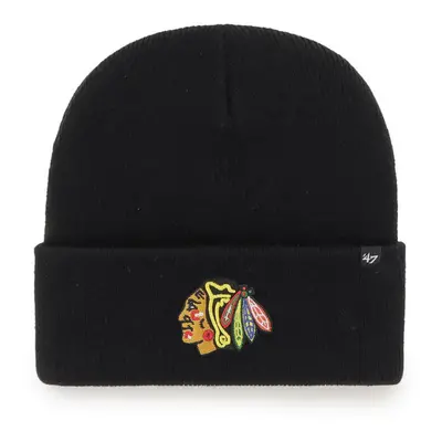 47 NHL CHICAGO BLACKHAWKS HAYMAKER '47 CUFF KNIT BLK Téli sapka, fekete, méret