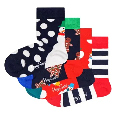 HAPPY SOCKS HOLIDAY GIFT SET 4P Gyerek zokni, mix, méret