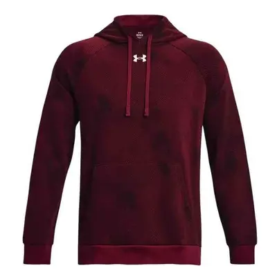 Under Armour RIVAL FLEECE PRINTED HD Férfi pulóver, bordó, méret