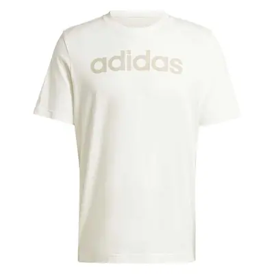 adidas ESSENTIALS SINGLE JERSEY LINEAR Férfi póló, bézs, méret