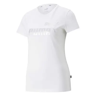 Puma ESS+ METALLIC LOGO TEE Női póló, fehér, méret