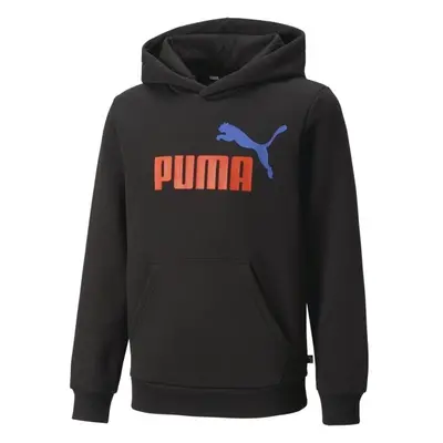 Puma ESS + COL BIG LOGO HOODIE FL B Fiú pulóver, fekete, méret