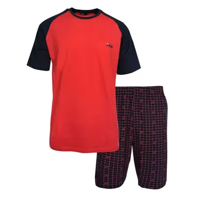 Fila SET SHORT SLEEVES T-SHIRT AND SHORT PANTS IN JERSEY Férfi pizsama, piros, méret