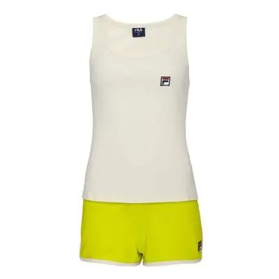 Fila SET TANK IN JERSEY SHORT PANTS IN FRENCH TERRY Női pizsama, fehér, méret