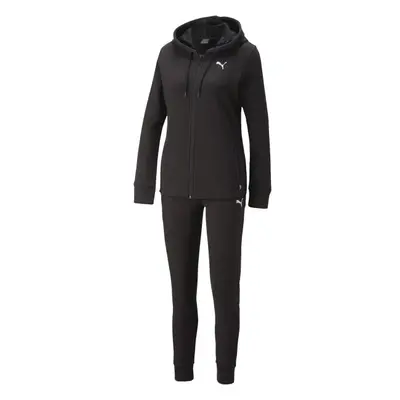 Puma CLASSIC HOODED TRACKSUIT FL CL G Lány melegítő szett, fekete, méret