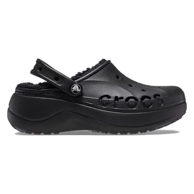 Crocs BAYA PLATFORM LINED CLOG Női bélelt papucs, fekete, méret 37/38