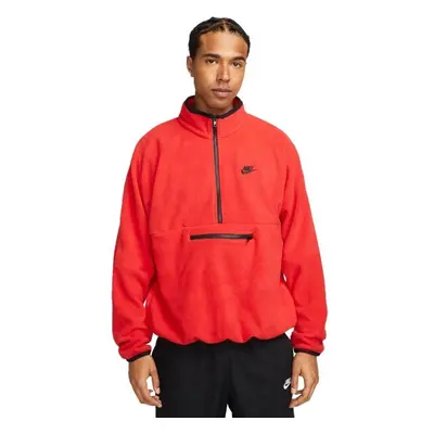 Nike NK CLUB+ PLR LS HZ TOP Férfi pulóver, piros, méret