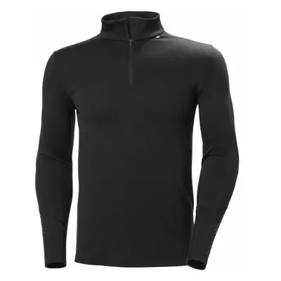 Helly Hansen LIFA MERINO MIDWEIGHT 1/2 ZIP Férfi merinó póló, fekete, méret