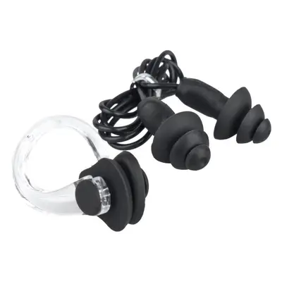 AQUOS EAR PLUG + NOSE CLIP SET Füldugó és orrcsipesz, fekete, méret