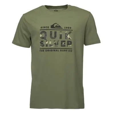 Quiksilver LOGO PRINT SS Férfi póló, khaki, méret