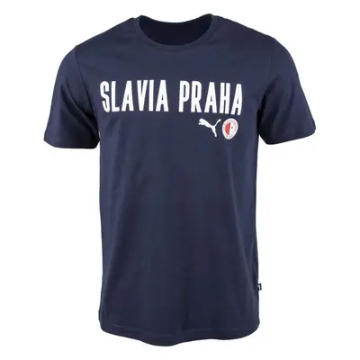 Puma Slavia Prague Graphic Tee DBLU Férfi póló, sötétkék, méret