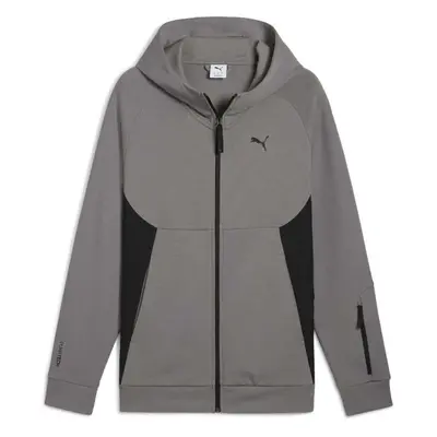 Puma TECH FULL ZIP HOODIE DK Férfi pulóver, sötétszürke, méret