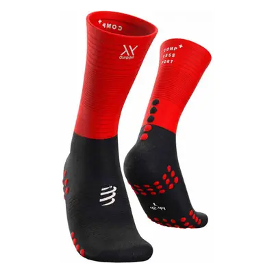 Compressport MID COMPRESSION SOCKS Magasszárú futózokni, piros, méret