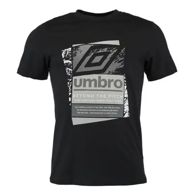 Umbro FW LAYERED BOX LOGO GRAPHIC TEE Férfi póló, fekete, méret