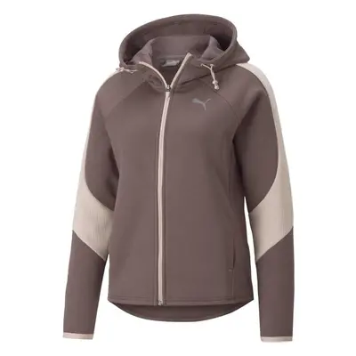 Puma EVOSTRIPE FULL ZIP HOODIE Női pulóver, barna, méret