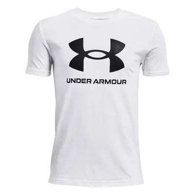 Under Armour SPORTSTYLE LOGO SS Fiú póló, fehér, méret