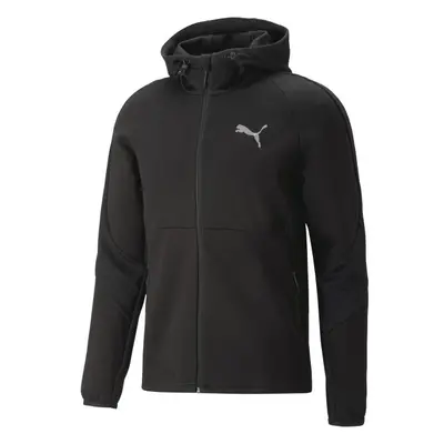 Puma EVOSTRIPE FULL-ZIP HOODIE DK Férfi sportos pulóver, fekete, méret