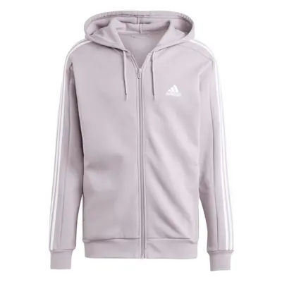 adidas ESSENTIALS FLEECE 3-STRIPES FULL-ZIP HOODIE Férfi pulóver, rózsaszín, méret