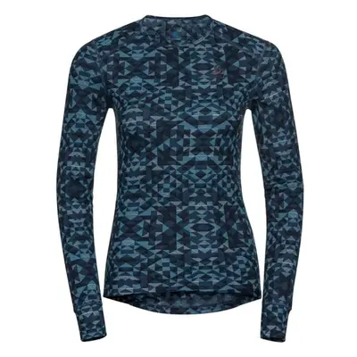 Odlo W BL TOP ACTIVEWARM ECO GRAPHIC Női funkcionális felső, kék, méret