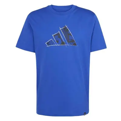 adidas LOGO GRAPHIC TEE Férfi póló, kék, méret