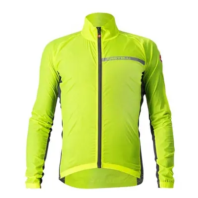 Castelli SQUADRA STRETCH Férfi kerékpáros széldzseki, fényvisszaverő neon, méret