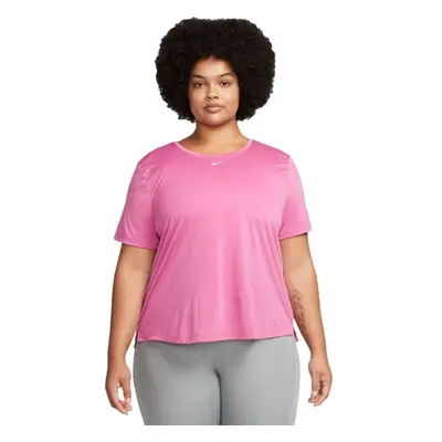 Nike ONE DF SS STD TOP PLUS W Női plus size edzőpóló, rózsaszín, méret