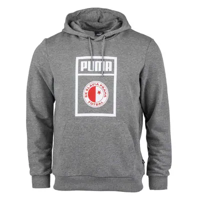 Puma SLAVIA PRAGUE GRAPHIC HOODY Férfi pulóver, szürke, méret