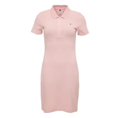 Tommy Hilfiger SLIM PIQUE POLO DRESS Női ruha, rózsaszín, méret