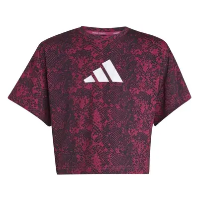 adidas TI AOP TEE Lány póló sportoláshoz, rózsaszín, méret