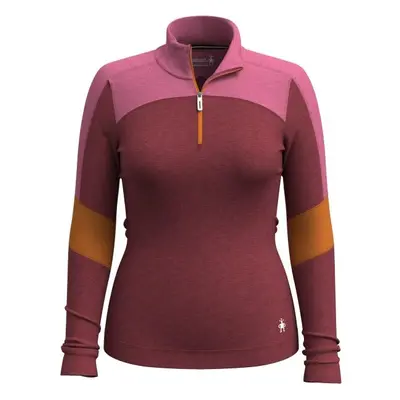 Smartwool CLASSIC THERMAL MERINO BL 1/4 ZIP Női thermo felső, bordó, méret