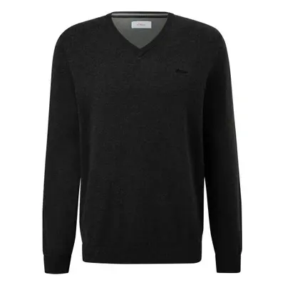 s.Oliver RL KNITTED PULLOVER V-NECK NOOS Férfi pulóver, fekete, méret