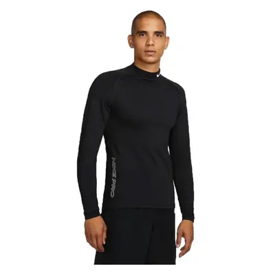 Nike TOP WARM LS MOCK Férfi póló edzéshez, fekete, méret