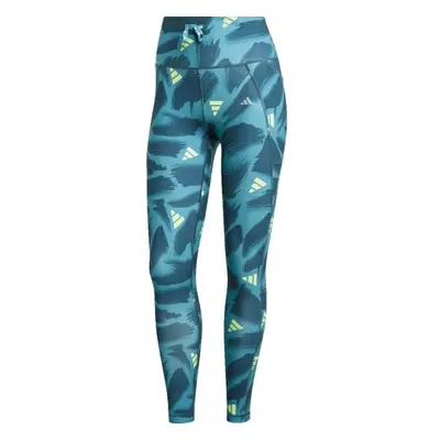 adidas RUN ESS AOP 7/8 Női leggings futáshoz, sötétzöld, méret