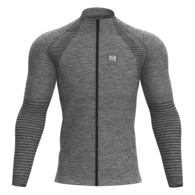 Compressport SEAMLESS ZIP SWEATSHIRT Férfi pulóver, szürke, méret