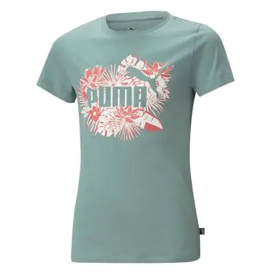 Puma ESS+ FLOWER POWER TEE G ADRIATIC Lány póló, zöld, méret