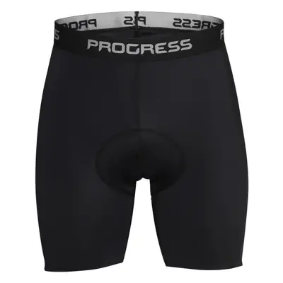 PROGRESS BASIC SHORTS Férfi rövidnadrág kerékpáros betéttel, fekete, méret