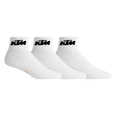 KTM SOCKS SHORTY 3P Uniszex zokni, fehér, méret