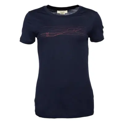 Icebreaker TECH LITE II SS TEE SKI STRIPES MIDNIGHT W Női univerzális póló, sötétkék, méret