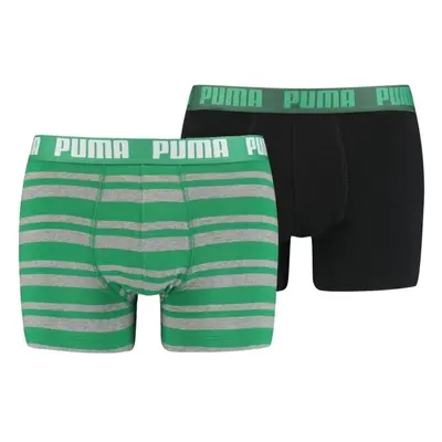 Puma HERITAGE STRIPE BOXER 2P Férfi bokszeralsó, zöld, méret