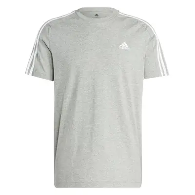 adidas ESSENTIALS SINGLE JERSEY 3-STRIPES Férfi póló, szürke, méret