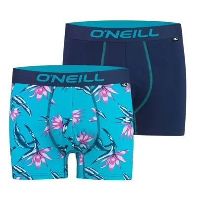 O'Neill MEN BOXER FLORAL TEAL&PLAIN 2PACK Férfi boxeralsó, kék, méret