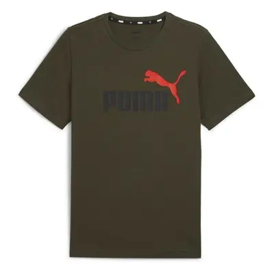 Puma ESS + COL LOGO TEE Férfi póló, khaki, méret