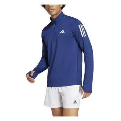 adidas OWN THE RUN HALF-ZIP Férfi póló futáshoz, sötétkék, méret